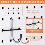 INCLY 330PCS Upgraded Pegboard Accessories Organizer Kit, Peg Board Hooks Assortment with Bins & Cups for Organizing Tools, F