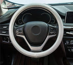 New Diamond Leather Steering Wheel Cover with Bling Bling Crystal Rhinestones, Universal Fit 15 Inch Car Wheel Protector for 