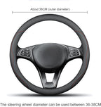 RYE for Jeep Steering Wheel Cover, Leather Car Steering Wheel Cover Heavy-Duty Durable Breathable, for Jeep Grand Cherokee Wrangler Compass Gladiator - Black Pattern 4