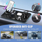 Car Anti Slip Mat Dashboard Tray Decorations Sticky Pad Multi Functional Ultra Thick with 360° Rotating Universal Phone Pad H