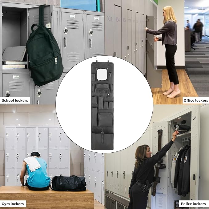 Police Style Hanging Closet Shelf Hanging Work Locker Organizer 53.54 x 12.6 Inches Door Locker Organization with Acrylic Sof