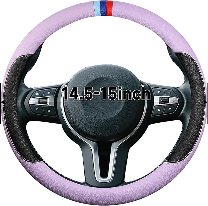 Cxtiy Steering Wheel Cover for BMW X1 X2 X3 X4 X5 X6 330i 530i 740i iX1 iX3 i4 i5 M3 M5 (Purple, Standardized(14.5'-15'))