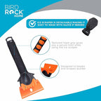 BIRDROCK HOME Ice Scraper & Breaker Combo for Car Windshield & Windows, Water Resistant, Padded Glove, Non-Scratch 4" Blade, ABS Plastic, Ice Remover, Warm & Cozy Waterproof Glove - 1 Pack