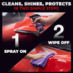 Car Wax Spray and Ceramic Coating for Cars - 3 in 1 Waterless Car Wash and Detailing - Quick Effect Coating Agent for Car - High Gloss Top Coat, Shiny Car Stuff by Shine Armor - Protective Wax 16FlOz