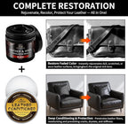 Leather Recoloring Balm with 100ml Mink Oil, Black Leather Repair Kit and Scratch Remover for Furniture, Car Seats, Sofas, Dy