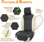 Elantrip 2PCs Front Car Seat Covers Leather Car Seat Protector Universal fit for Most Cars SUVs and Trucks Water Proof Seat P