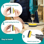 133 Pcs Drill Sanding Disc Attachment Polishing Kit, 3 Inch Headlight Restoration Kit, Wet Dry Hook and Loop Sandpaper Buffin