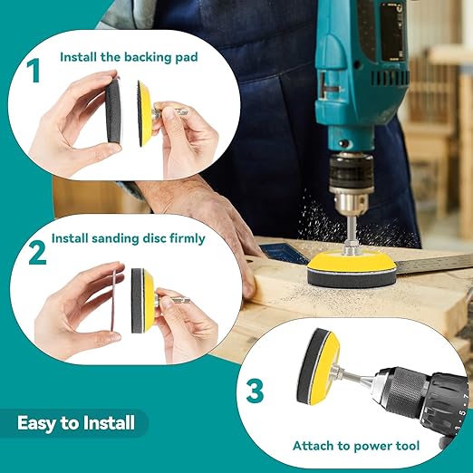 133 Pcs Drill Sanding Disc Attachment Polishing Kit, 3 Inch Headlight Restoration Kit, Wet Dry Hook and Loop Sandpaper Buffin