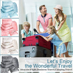 28 Pcs Packing Cubes Packing Organizers Luggage Organizer Bags Foldable Travel Luggage Cubes Suitcases Organizer Bags (Light 