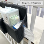 Hanging Baby Diaper Caddy, Single Sheet Dispensing Caddy Organizer Holder For Baby Crib, Nursery Organization Diaper Stacker 