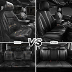 CAR PASS Nappa Leather Car Seat Covers Cushioned, Waterproof Leatherette Seat Covers Anti-Slip 5 Seats, Universal for Cars,SU