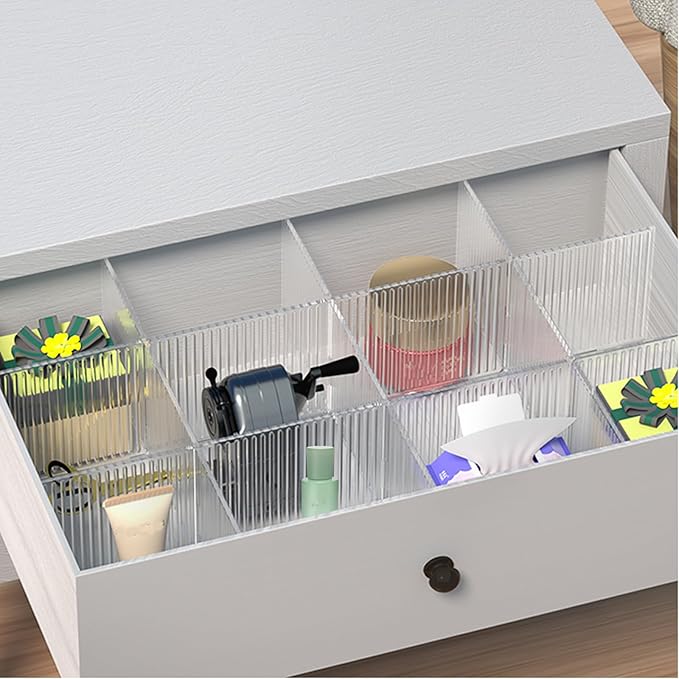 Onerbuy 8pcs Adjustable Grid Drawer Dividers DIY Plastic Closet Separator Tidy Organizer Container 32.5 * 7cm/ 12.8 * 2.8inch