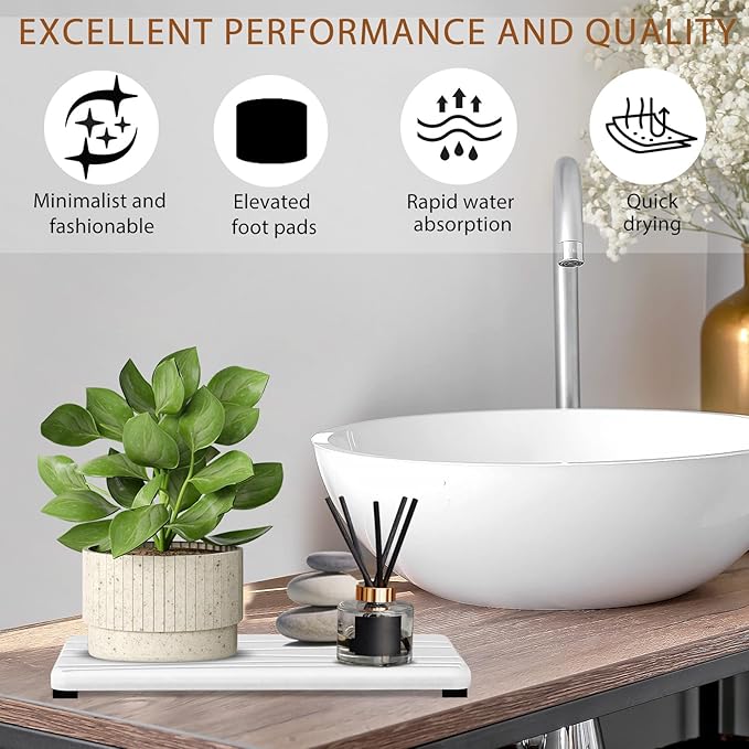 3PCS Water Absorbing Stone Tray, Fast Drying Stone Sink Tray, Stones Soap Trays, Water Absorbent Diatomite Trays, Diatomite C