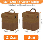 Car Trash Can for Cute, Bag Bin Hanging Waterproof Automotive Car Garbage Cans Leak Proof Vehicle Trash Can Diamond Pattern-Brown