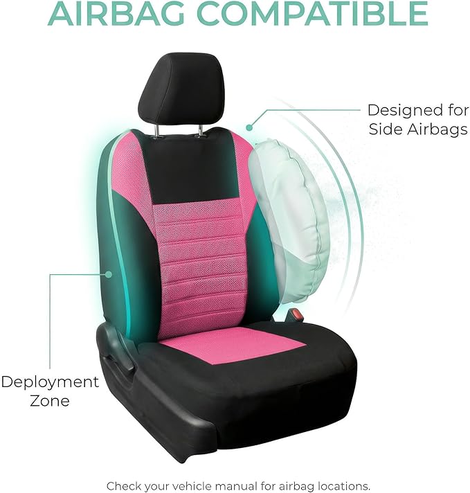 FH Group Automotive Car Seat Covers Front Set Premium 3D Air Mesh Front Seat Covers, Airbag Compatible Universal Fit Interior