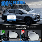 Passenger Side Mirror Glass Replacement Compatible with 2021-2025 Chevy Trailblazer & 2024-2025 Trax, Right Side Mirror with Heated and Blind Spot Detection, Replaces OEM 42895616, 42775837