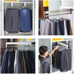 Pull Out Clothes Rail Extendable Clothes Rail for Closet - Pull Out Closet Rod with 2 Sliding Rail Adjustable 30-80Cm, Wardro