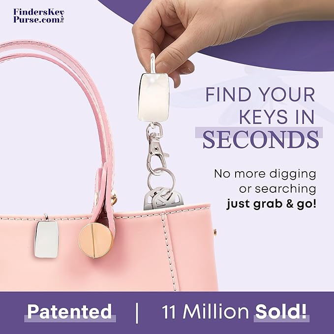 Women’s Bag Charm Key Finder, Car Keychain Hook, Cute Purse Organizer & Tote Bag Accessories, Gifts for Mom - Original