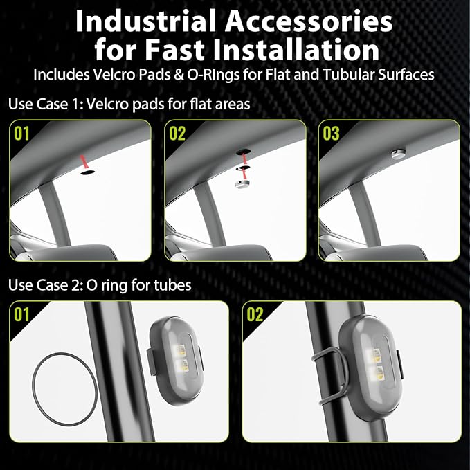 Upgrade LED Lights for Car-8PCS Interior Car Lights with Remote, USB-C 80 Hours 8 Colors IP65 Waterproof Rechargeable Underglow Wireless Strobe Lights for Trucks, eBike, Motorcycle