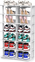 ZOINLIY Stackable Shoe Organizer for Closet, Small Shoe Rack for Entryway, Bedroom, Dorm Rooms, Free Standing Shoe Shelf, Pla