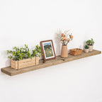 Solid Wood Floating Shelves, 8" Deep Rustic Reclaimed Barnwood Wall Hanging Floating Shelf with Invisible Heavy-Duty Metal Br