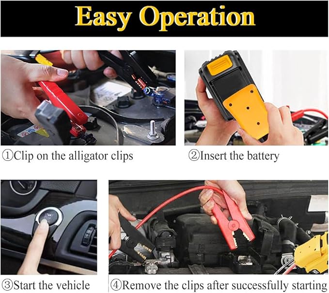 KIMISS Car Battery Jump Cable 8AWG Silicone Wire Heat Proof Automotive Jump Start Cable for SUVs Light Trucks (5.9FT)