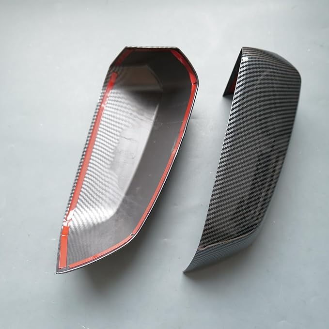 ZiWen Sport Carbon Fiber Gloss Black Door Rearview Mirror Cover Trim for Ford Ranger Everest 2024 2025 2026 (Carbon Fiber Print)