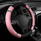 Road Comfort Leather Steering Wheel Cover – Premium Anti-Slip Car Steering Wheel Grip Cover – Universal Fit for 14.5”–15.5” C