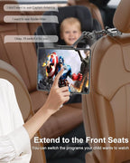 Car Headrest Tablet Holder - Metal Magic Arm, Car ipad Holder Backseat Kids with Universal Metal Clamp, Tablet Headrest Mount for iPad Pro 12.9 Air, Galaxy Tab, iPhone16, 5.5-15.6" Devices