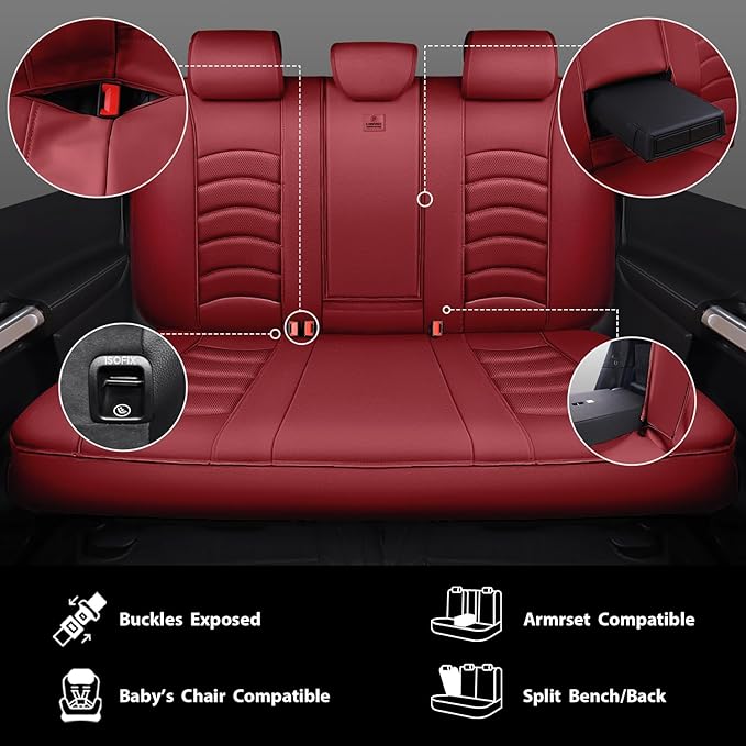 CAR PASS 3D Foam PU Leather Car Seat Covers, Universal Seat Covers Full Sets for Trucks SUV Sedan Automotive Seat Covers Armr