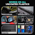 Carfidant Plastic Restorer for Cars – Refreshes Faded Plastic, Vinyl & Rubber Trim with Polish for Deep Shine – Protects Agai