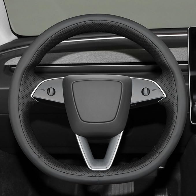 MEWANT DIY Stitching 3D Style Steering Wheel Cover Wrap for Tesla Model 3 Highland 2023-2025/Model Y 2025 Highland for Tesla Model 3/Model Y Accessories(3D Style)