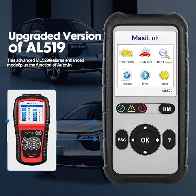 Autel OBD2 Scanner ML529 Code Reader, OBD2 Code Scanner with Lifetime Software Update, AutoVIN for Quick DTC, Turning Off