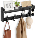 dreampossible Coat Rack Wall Mount with Shelf, Coat Hanger Wall Mount with Key Hooks and Mail Holder, Wood Entryway Floating 