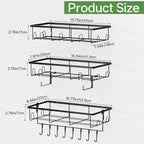 DTUQYX 3 Pack Hat Rack for Wall - Hat Organizer for Baseball Caps Wall Mounted Space Saving Hat Shelf for Hats, Caps, Scarves