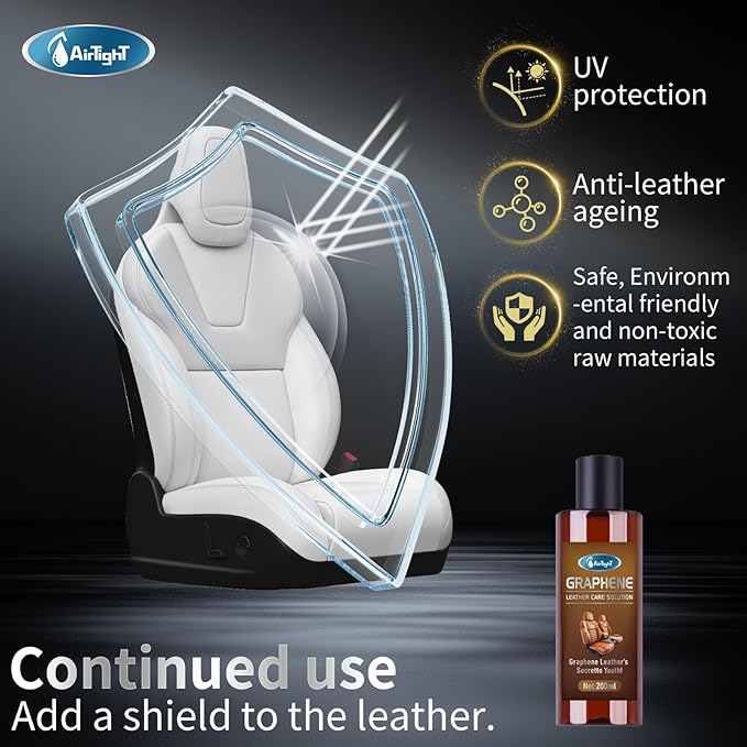 AirTighT Graphene Leather Conditioner and Leather Care,Non-Toxic Will Not Darken Leather,Safe of Leather Apparel, Furniture,S