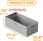 SpaceAid 4 Pack 10" High Under Bed Storage Containers, Large Underbed Storage Organizer Bins with Lids for Bedroom, Dorm, Clo