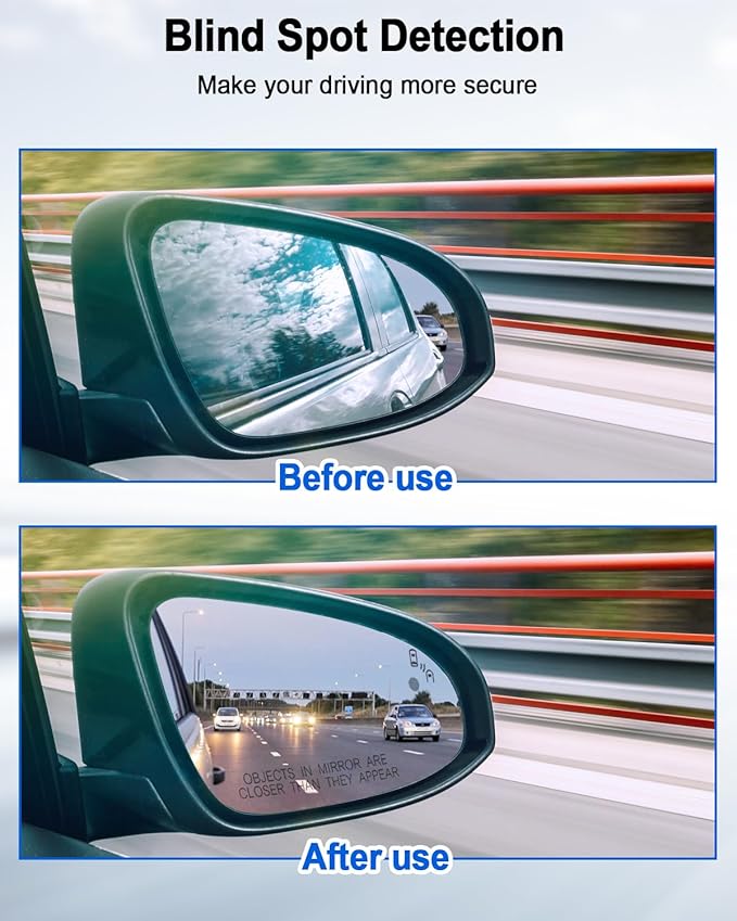 Right Passenger Side Mirror Glass Fit for Ford Fusion 2013-2021, View Convex Mirror Heated with Blind Spot Detection BLIS Replace DS7Z17K707C DS7Z-17K707-C