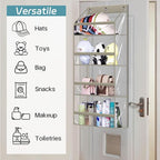 AOODA Clear Over the Door Hat Racks for Baseball Caps, Hold 48 Caps Hat Storage Organizer for Closet Wall, Deep Pockets Hangi