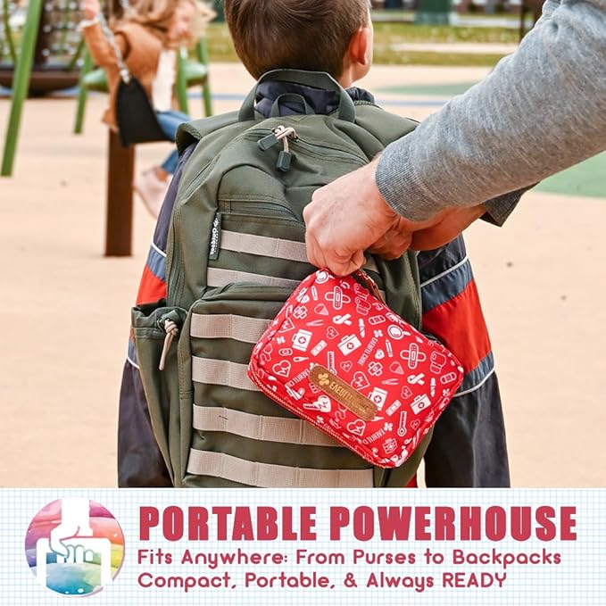 EVERLIT Care Rescue Pack | Family-Friendly First Aid Kit for Kids with 200 Pcs Medical Supplies | Travel-Friendly Compact Sto