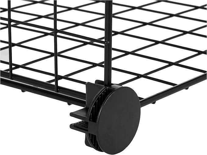 Amazon Basics 6 Cube Wire Grid Storage Organizer, Stackable Cubes, Cubby Bookcase, Display Shelf, 14" D x 14" W x 14" H, Blac