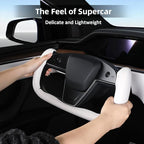 Steering Wheel Cover for Tesla Yoke Steering Wheel Cover Customzied for Tesla Model S 2021-Present/Model X 2021-Present Accessories,Anti-Slip,Comfortable Grip,Breathable,Matte White