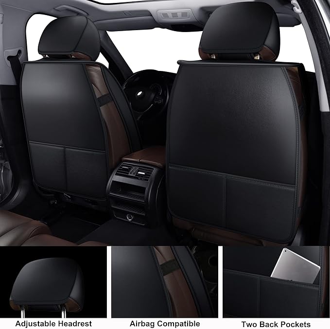 MIROZO Seat Covers Full Set,Car Seat Covers Black Car Seat Protector Waterproof Automotive Seat Covers fFront and Back Fit fo