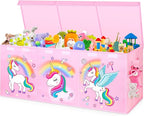 Mabahoo Extra Large Toy Chest, Collapsible Sturdy Toy Storage Organizer with Lids, 40"X14"X16" Large Kids Toybox Storage Bins