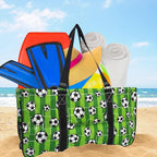 NGIL Extra Large Utility Tote Reusable Grocery Bag Oversized Collapsible for Groceries, Storage, Picnic, Beach (Soccer Goal-Black)