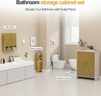 Bathroom Wall Cabinet,Wooden Medicine Cabinet with Fluted Doors Over The Toilet Storage Cabinet with Adjustable Shelf for Bat