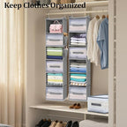 6-Tier Hanging Closet Organizer with 3 Drawers and Side Pockets – Multi-Functional Storage for Shoes, Belts, Purses, and Clot