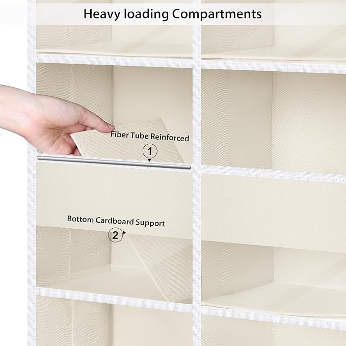 Univivi 6-Shelf Baby Door Storage Over Door Fabric Hanging Organizer with 10 Deep Pockets and 4 Small PVC Pockets Wall Mount 
