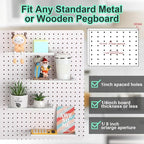 Lineshading 4 Pcs Pegboard Shelves, 10 x 4 Inch Metal Shelf Brackets Pegboard Tray Accessories Wall Organizer for Craft Room 