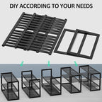 Jripae Bamboo Shoe Rack for Entryway, Stackable 3 Tier Shoe Organizer Shelf Storage 9-12 Pairs Shoes Stand Cubby for Closet D
